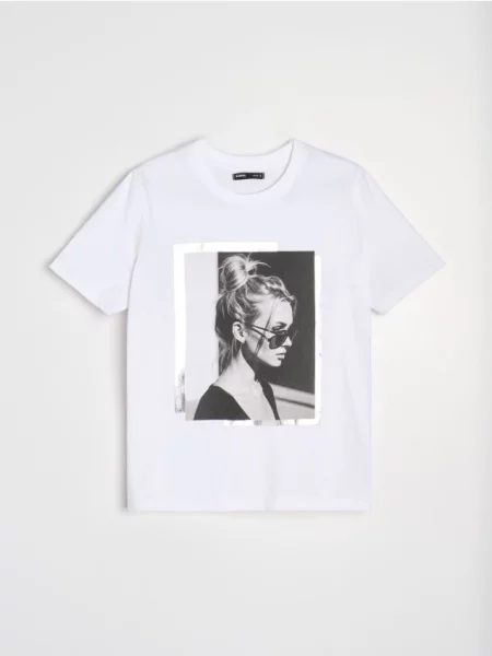 Oversize футболка з принтом білий