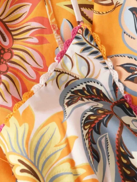 Rochie maxi Farm Rio cu model floral cu imagine roz