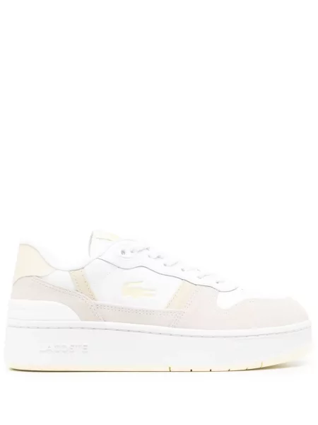 Sneakerși Lacoste cu platformă alb