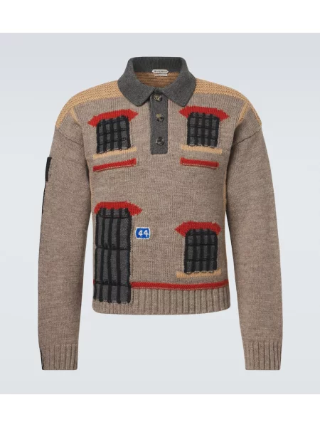 Pulover Jw Anderson cu broderie de lână bej