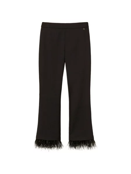 Pantaloni Twinset cu pene evazate negru