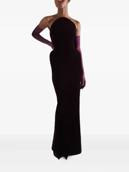 Rochie maxi Mugler fără bretele roșu