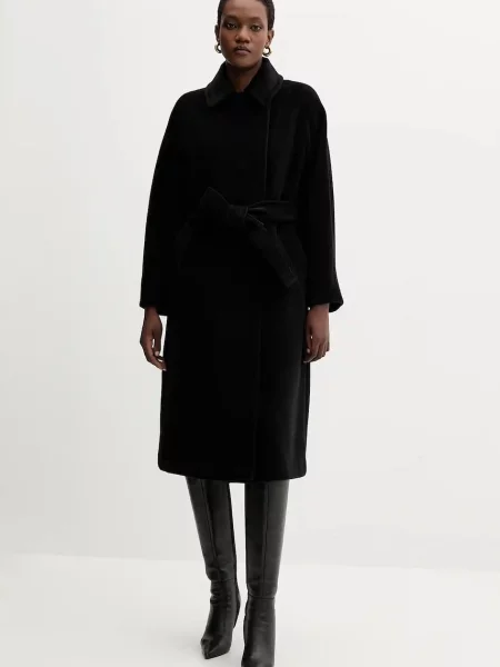 Volnen plašč Marella črna