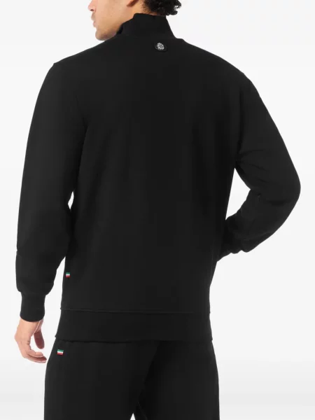 Hanorac Billionaire cu broderie de jumătate de fermoar negru