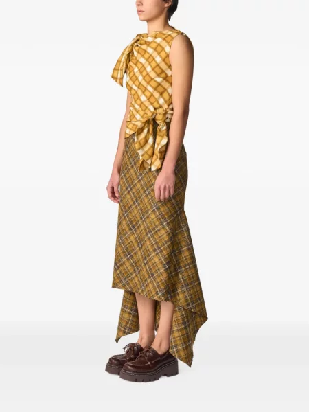 Fustă Monse asimetrică din tweed galben