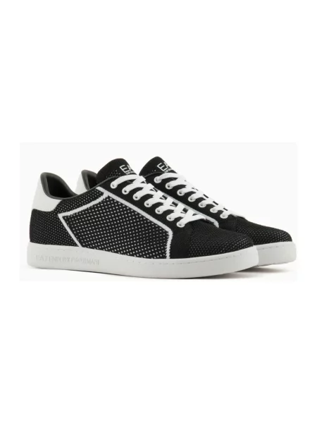 Dzianinowe sneakersy Emporio Armani Ea7 czarne
