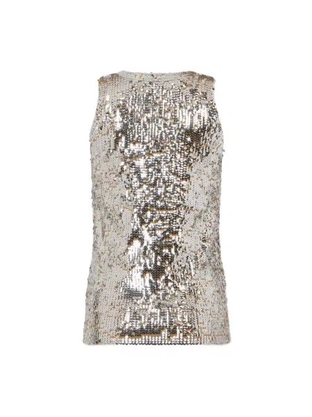 Top Dsquared2 z cekinami beżowy