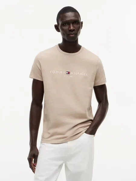 TOMMY HILFIGER Tricou bej alb
