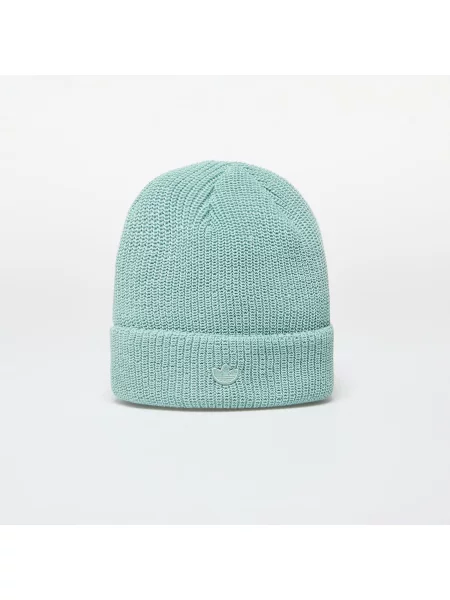 Шапка adidas Originals тюркоазено от плътен трикотаж зелено
