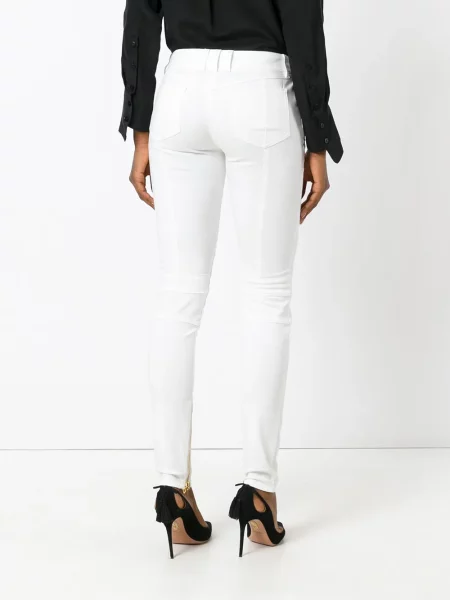 Pantaloni Balmain biker alb