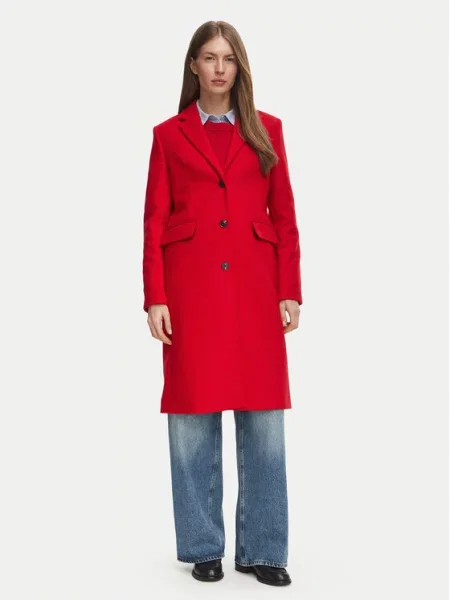 Tommy Hilfiger Gyapjú kabát Classic piros