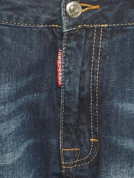 Džíny Dsquared2 s oděrkami modré