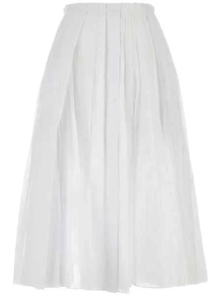 Fustă midi Jil Sander până la genunchi alb