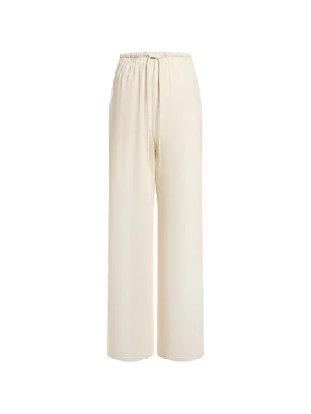 Pantaloni 12 Storeez cu perle de mătase cu cordon alb
