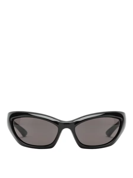 Lniane okulary przeciwsłoneczne Balenciaga czarne