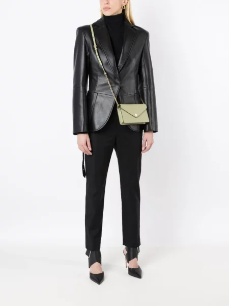 Matlasat geanta crossbody Michael Michael Kors din piele verde