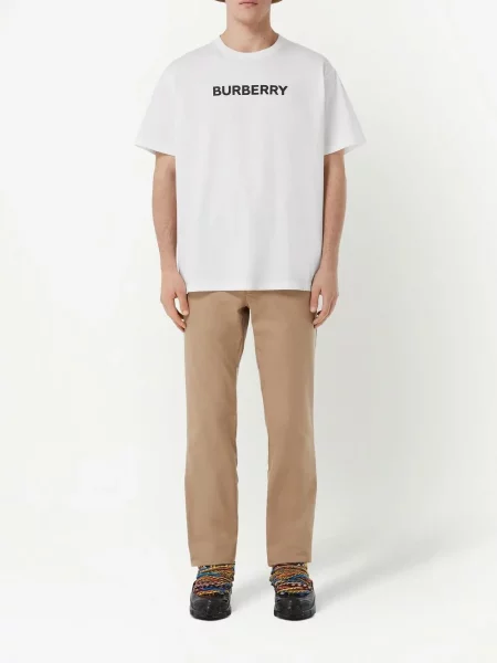 Raštuotas marškinėliai Burberry balta