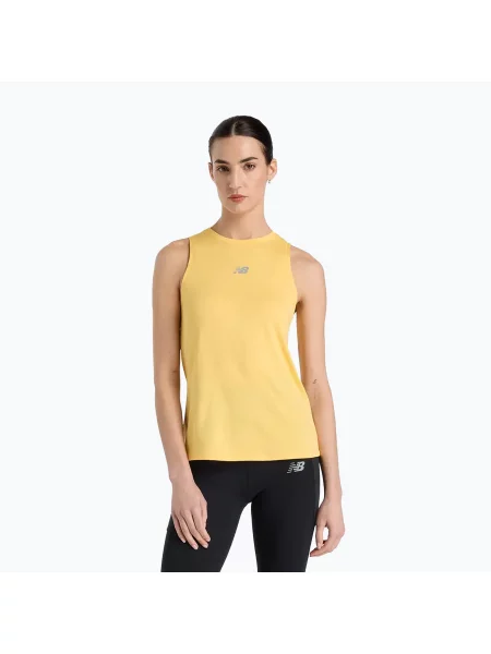 Běžecké tílko New Balance Jacquard Slim Tank clementine žluté