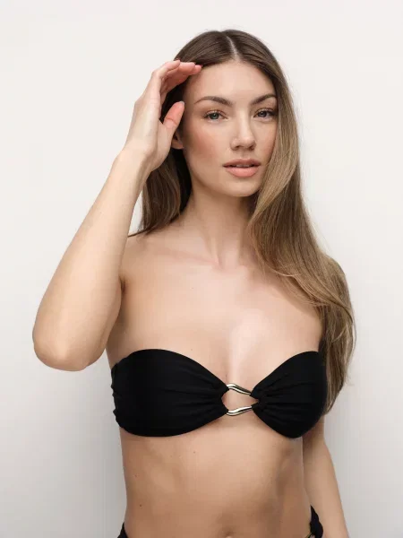 RÆRE by Lorena Rae Bikini zgornji del / srebrna črna