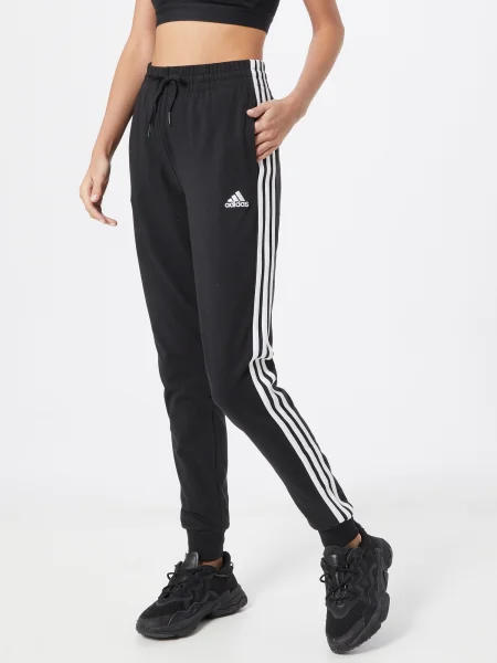 Pantaloni Adidas Performance cu dungi din jerseu negru
