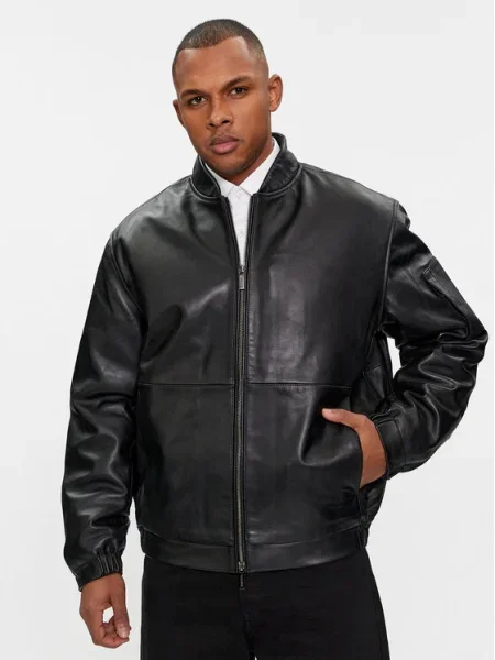 Calvin Klein Bőrkabát Hero fekete
