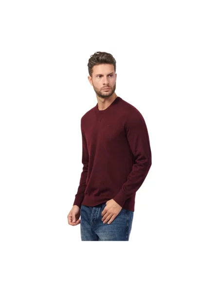 Sweter Armani Exchange z okrągłym dekoltem klasyczny czerwony