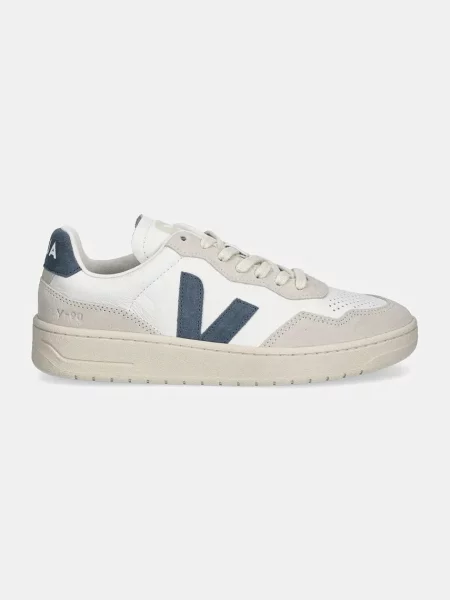 Sneakersy Veja zamszowe z okrągłym noskiem wiązane białe
