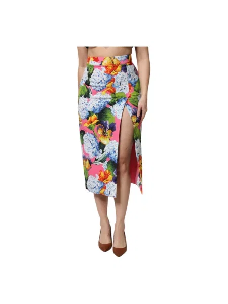 Spódnica midi Dolce And Gabbana z wysoką talią w kwiatki