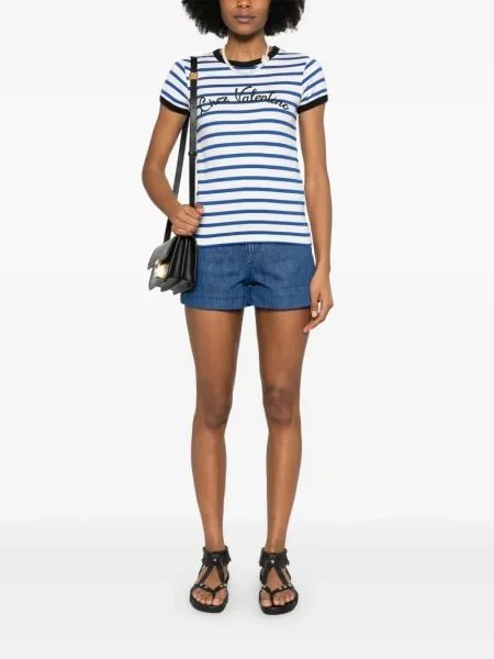 Tricou Valentino Garavani cu dungi albastru