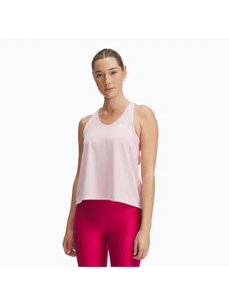 Top de antrenament pentru femei Under Armour Tech Swing Tank prime pink/white alb