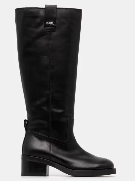 Шкіряні чоботи Karl Lagerfeld BROOKLYN блок чорний