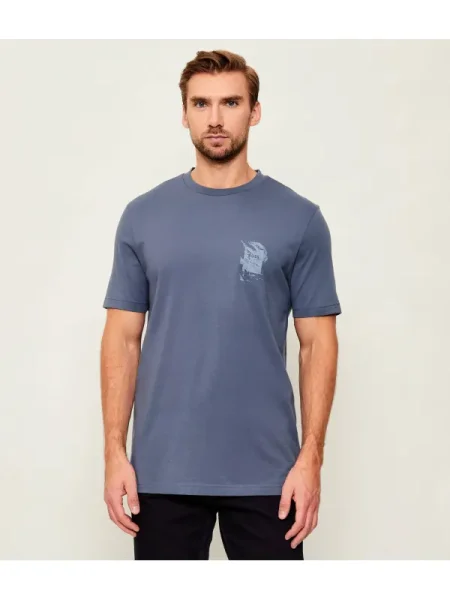 BOSS ORANGE Tricou Te_structure albastru