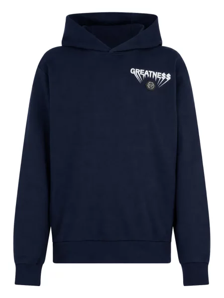 Hanorac cu glugă Philipp Plein din fleece albastru
