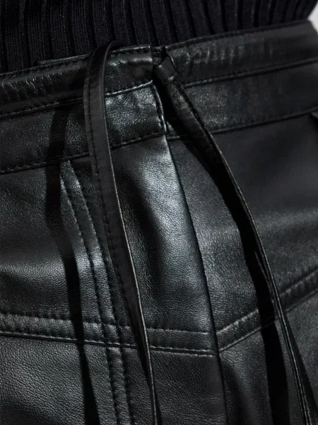 Pantaloni Iro din piele negru