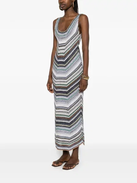 Rochie maxi Missoni fără mâneci alb
