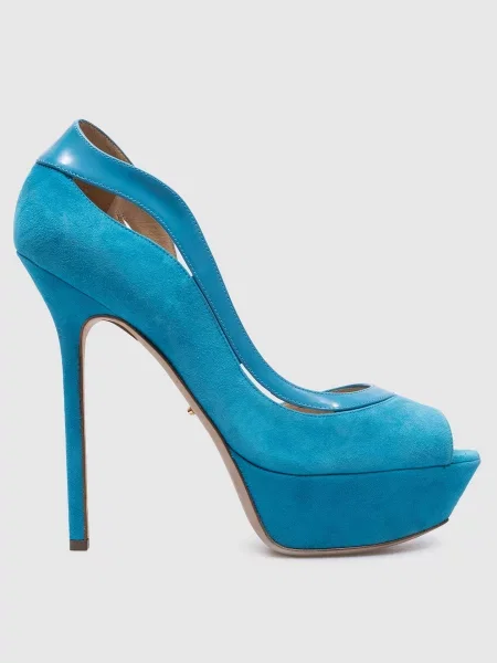 Замшеві туфлі Sergio Rossi блакитні