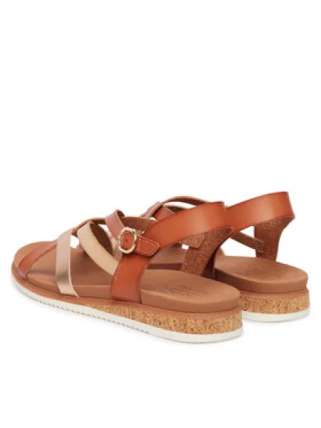 SKECHERS Sandale s remenčićima DESERT KISS PEAK RANK bež zlatna smeđa