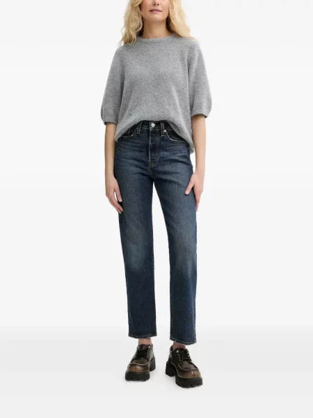 Карирани с яка дънки straight leg Levi's® с качулка синьо