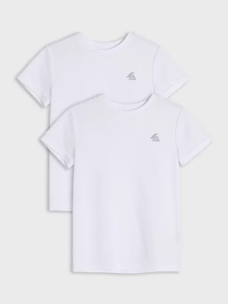 Sinsay Sportovní trička s reflexním potiskem Active 2 pack bílá