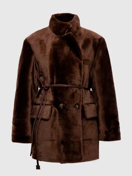 Двобортна дублянка з Babe Pay Pls коричнева