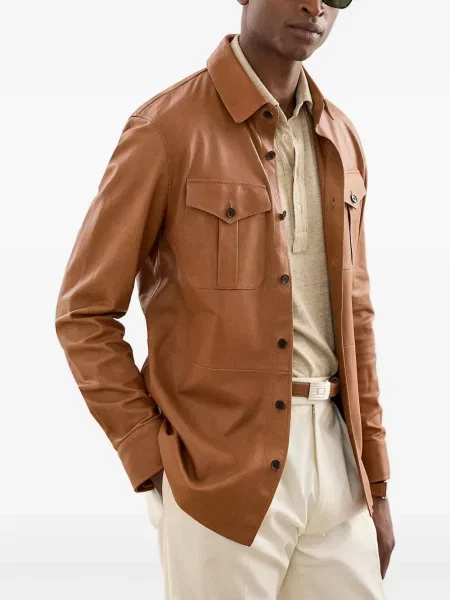 Odinė striukė Ralph Lauren Purple Label violetinė