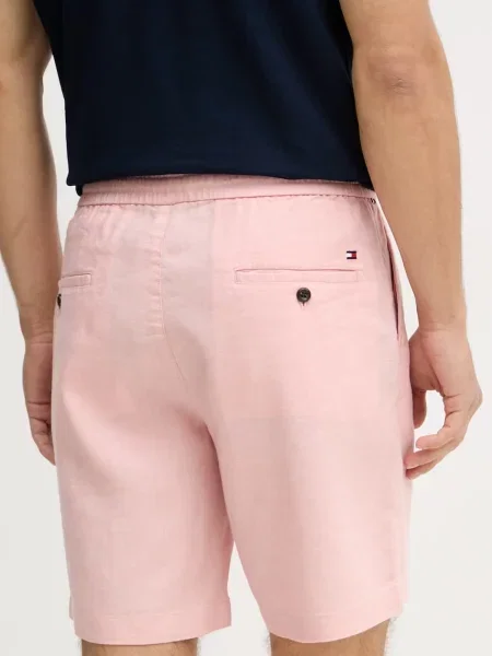 Tommy Hilfiger szorty z lnem różowe