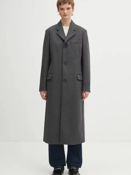 Sporty & Rich płaszcz z dodatkiem wełny Signature Logo Structured Wool