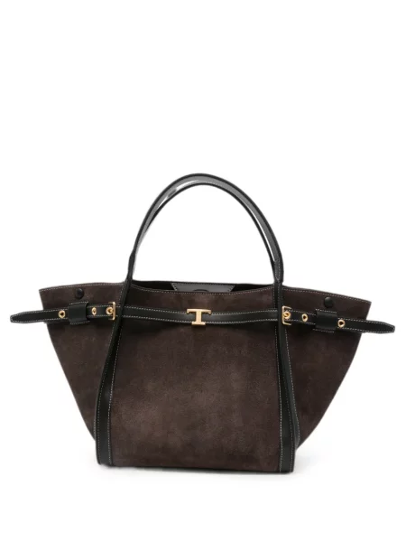 Τσάντα shopper Tod's σουέτ καφέ