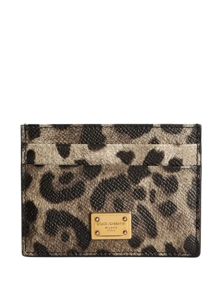 Portofel Dolce & Gabbana cu imagine cu model leopard maro