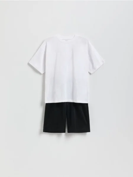 Reserved Compleu din jerseu alb