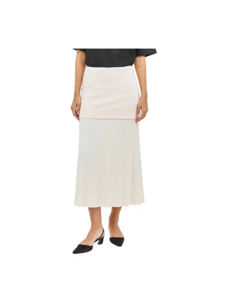 Spódnica midi Jil Sander różowa