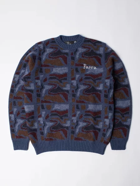 By Parra sweter z domieszką wełny Repeat ftp booster knitted ciepły niebieski