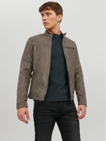 Jack&Jones Яке от имитация на кожа бежов