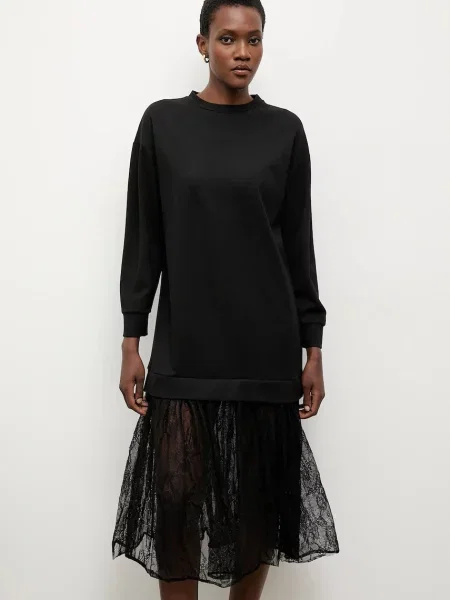 Haljina Answear.LAB midi širi se prema dolje crna